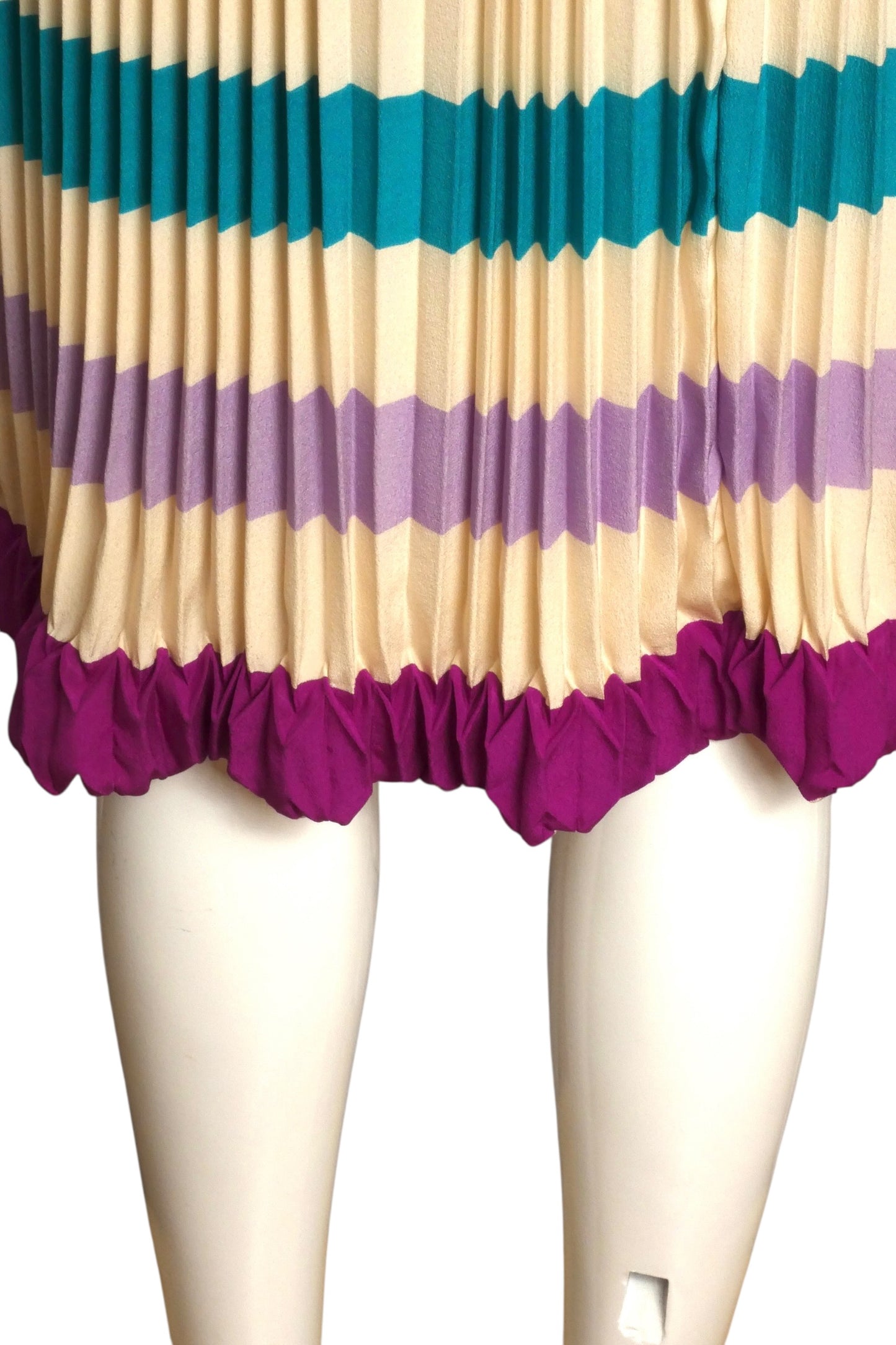 1970s Haute Couture Pleated Silk Dress, Size-4