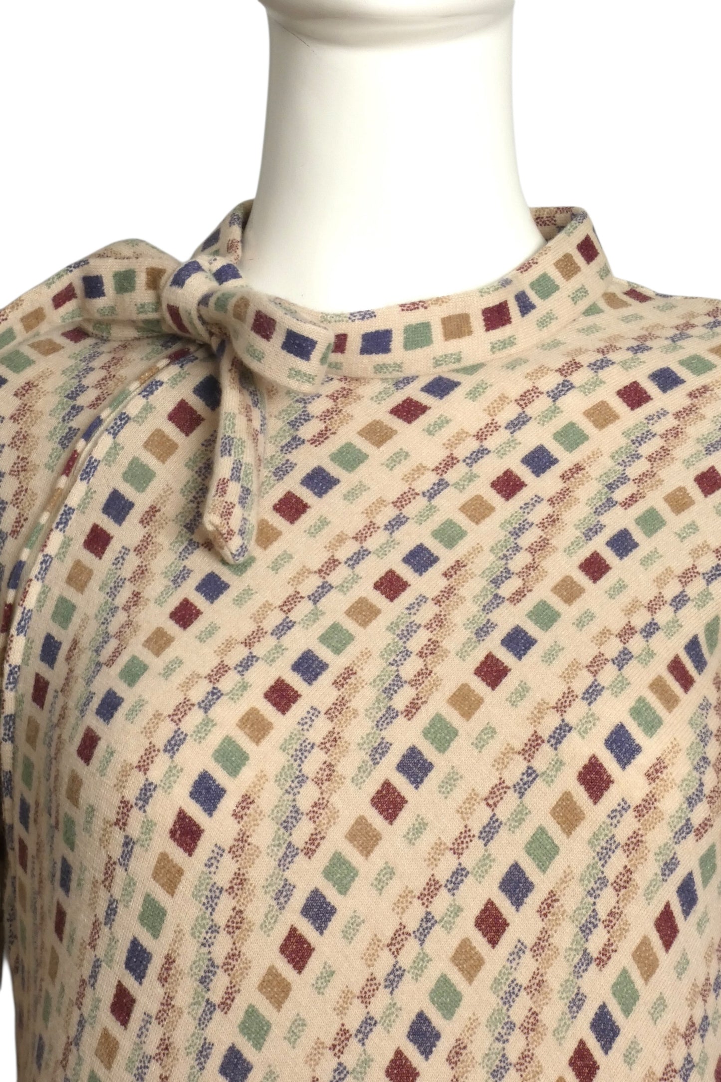 1980 Haute Couture Wool Knit Hoop Dress, Size-4
