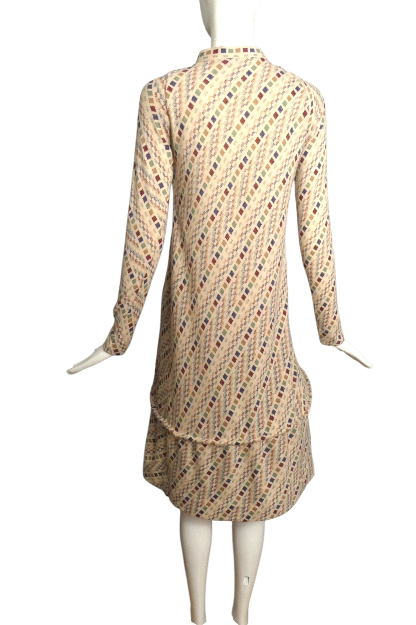 1980 Haute Couture Wool Knit Hoop Dress, Size-4