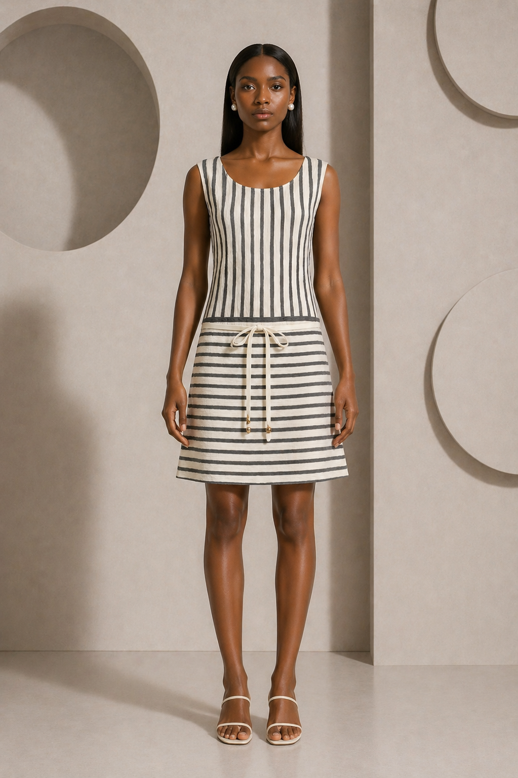 2003 Striped Knit Summer Dress, Size-6