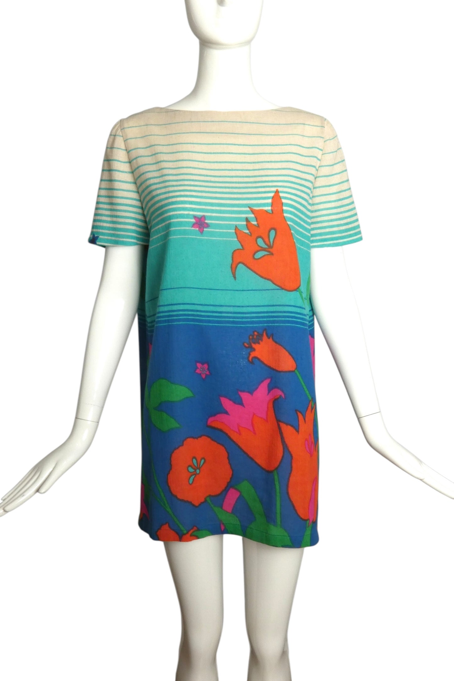 2001 Floral Rayon Dress, Size 8