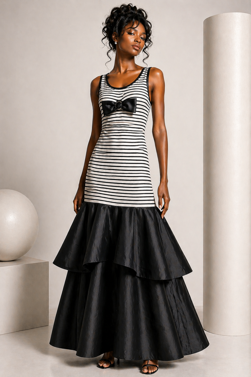2002 Knit & Taffeta Dress, Size 2