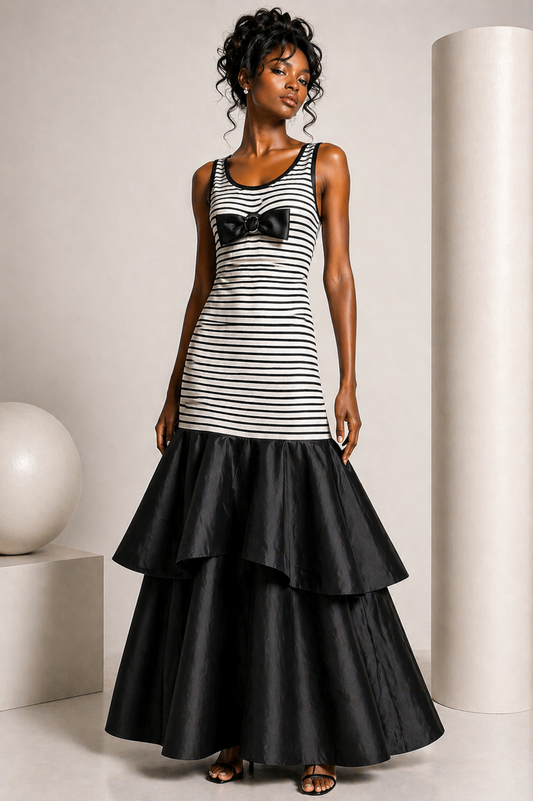 2002 Knit & Taffeta Dress, Size 2