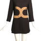 1990s Wool Crepe Dress, Size 4