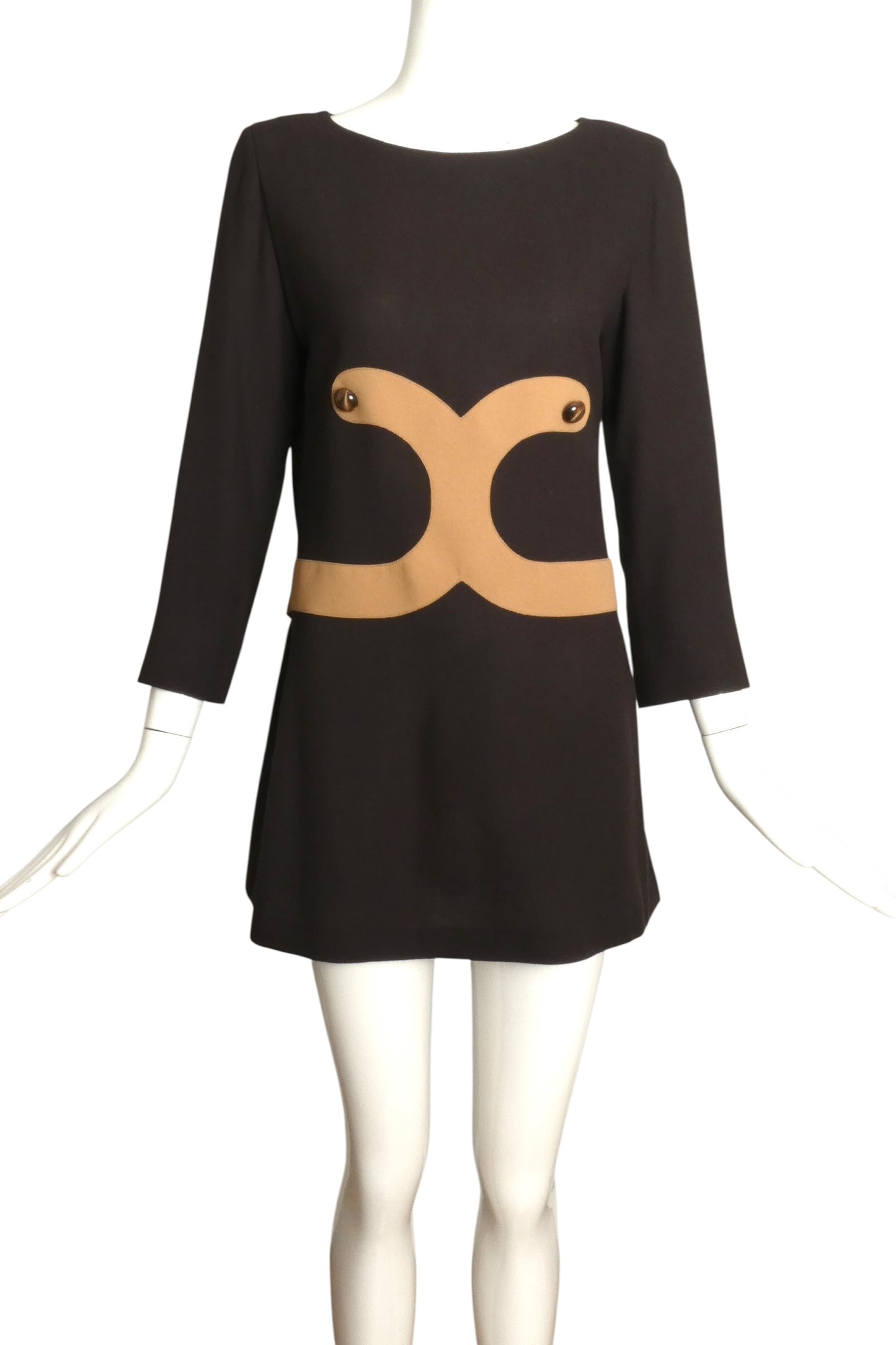 1990s Wool Crepe Dress, Size 4