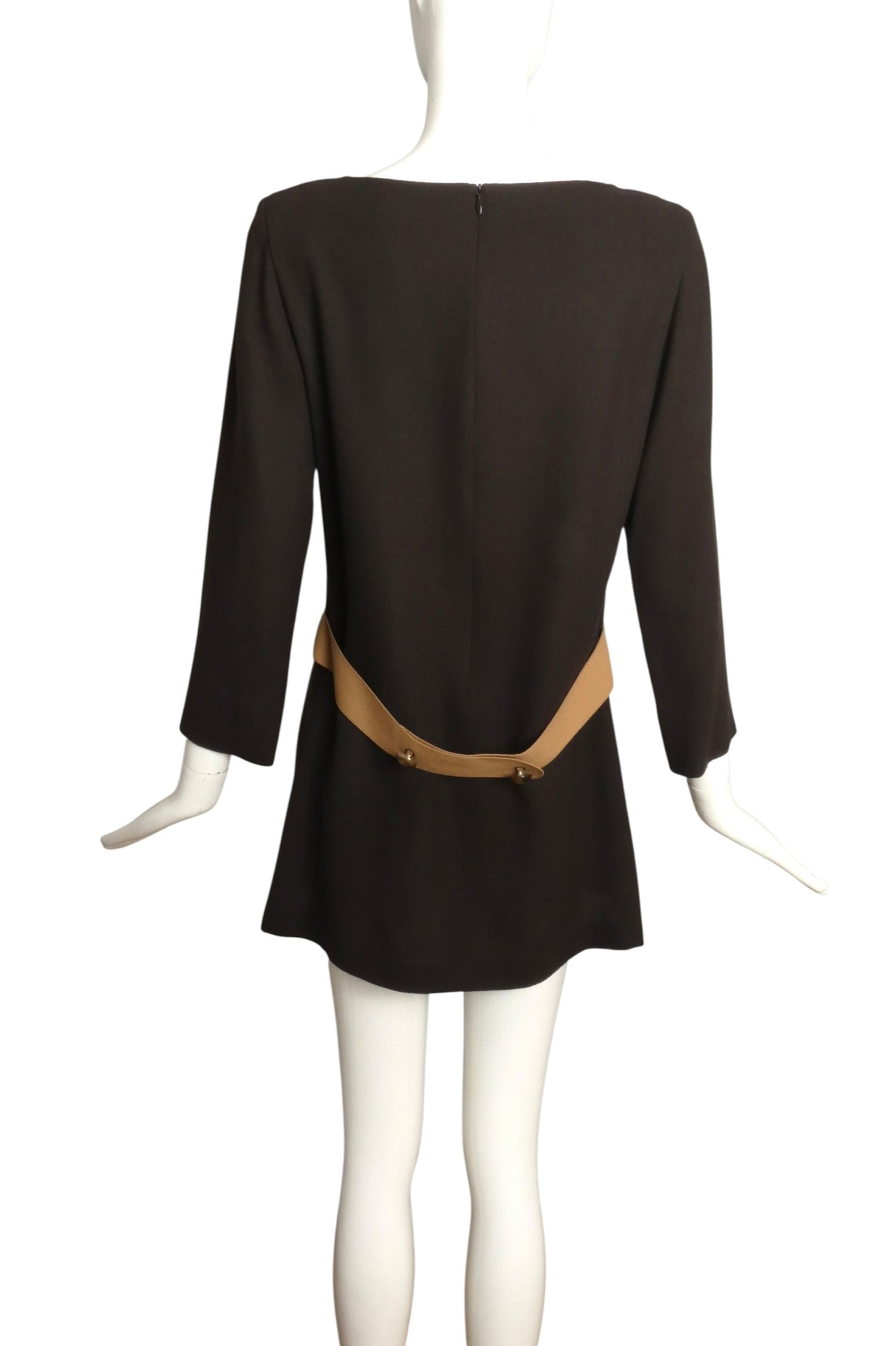 1990s Wool Crepe Dress, Size 4