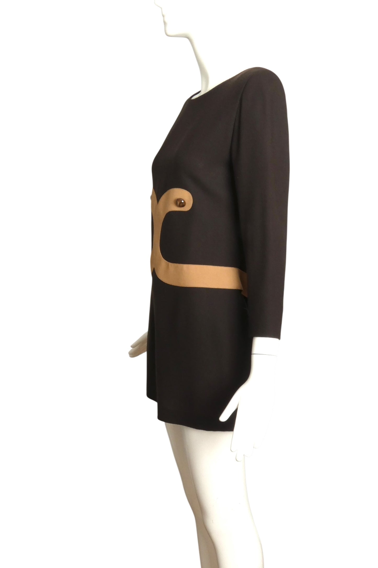 1990s Wool Crepe Dress, Size 4
