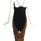 1990s Haute Couture Crepe Fabric Block Dress, Size-4
