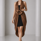 1990s Haute Couture Crepe Fabric Block Dress, Size-4
