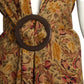 1990 Haute Couture Brown Floral Wool Dress, Size 8
