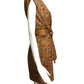 1990 Haute Couture Brown Floral Wool Dress, Size 8