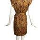 1990 Haute Couture Brown Floral Wool Dress, Size 8