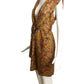 1990 Haute Couture Brown Floral Wool Dress, Size 8