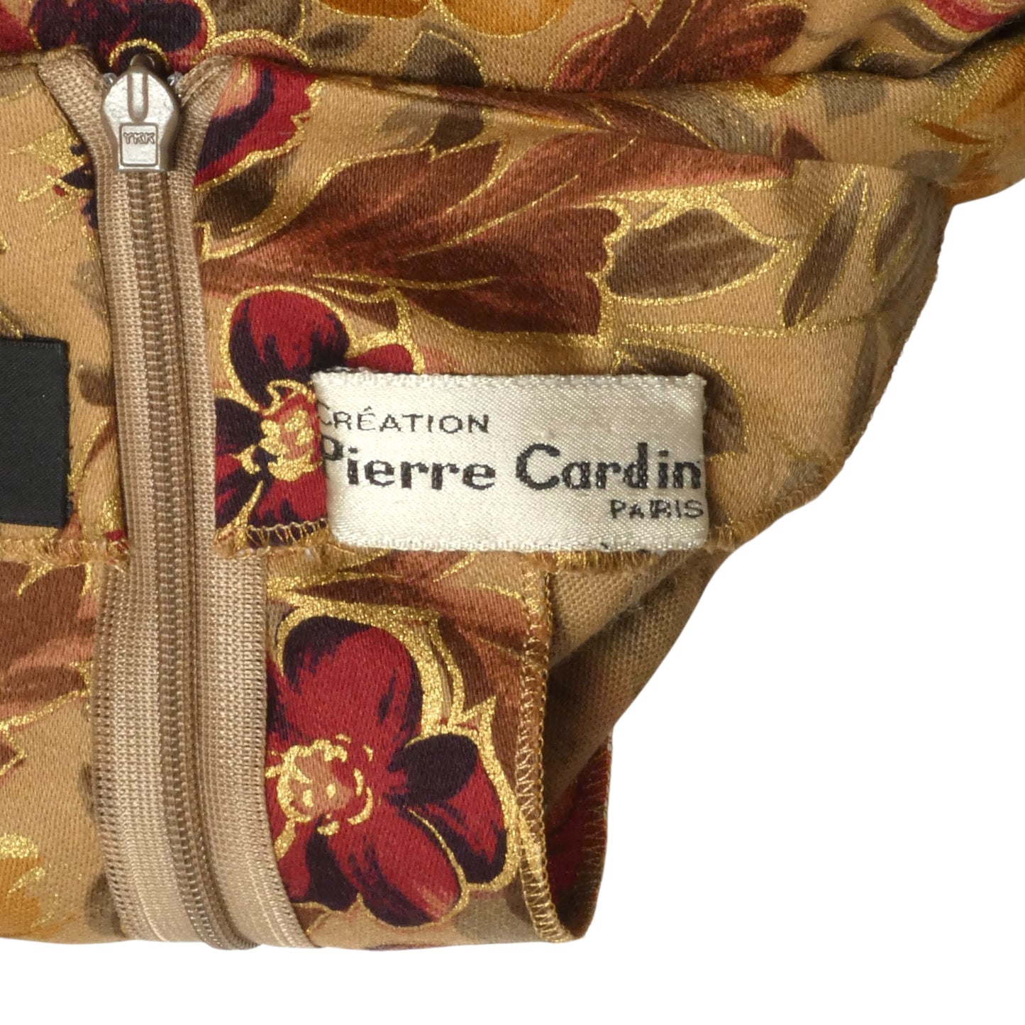 1990 Haute Couture Brown Floral Wool Dress, Size 8