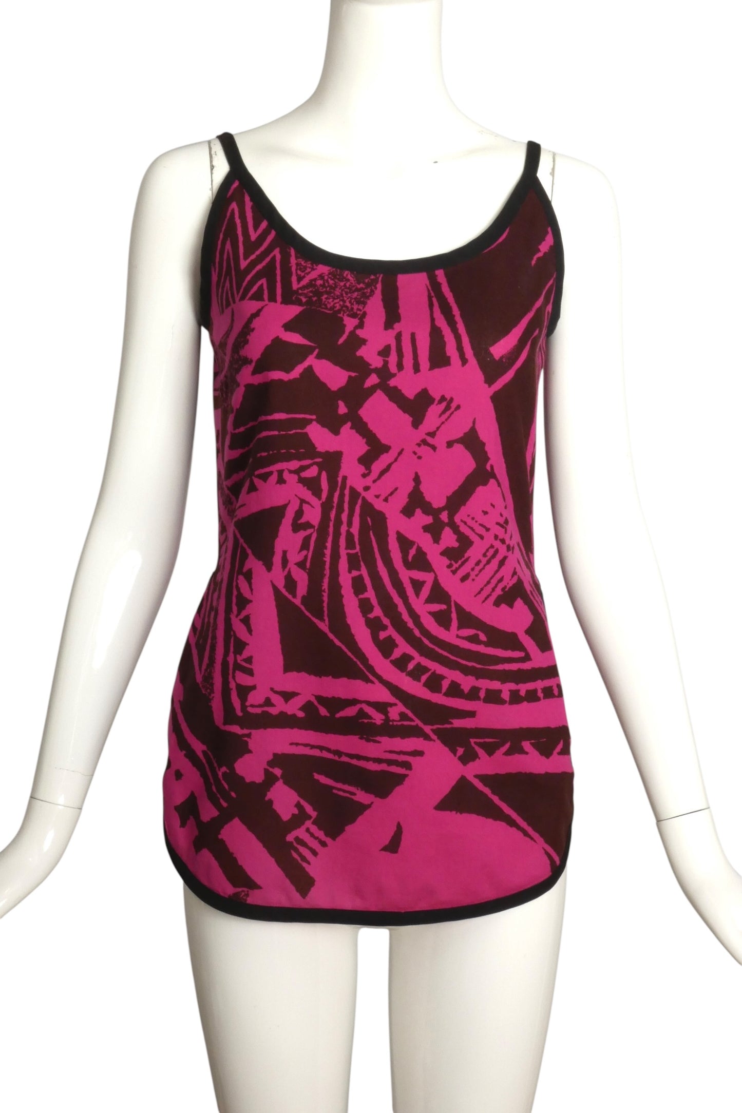 1980s Linen Print Tank, Size-4