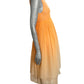 PIERRE CARDIN -  1995 Orange Ombre Chiffon Dress, Size-2