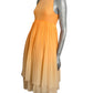 PIERRE CARDIN -  1995 Orange Ombre Chiffon Dress, Size-2