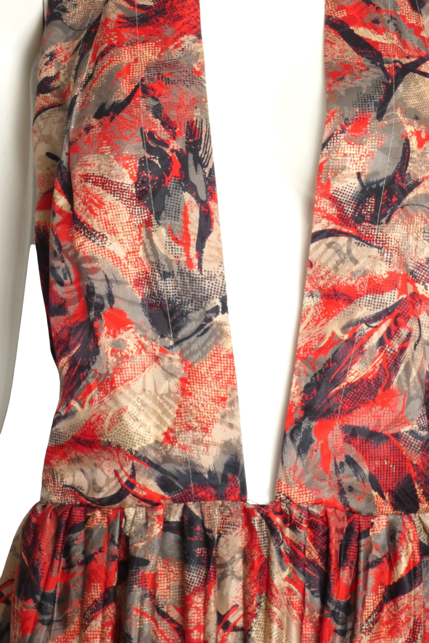 1980 Haute Couture Pleated Silk Dress, Size 4