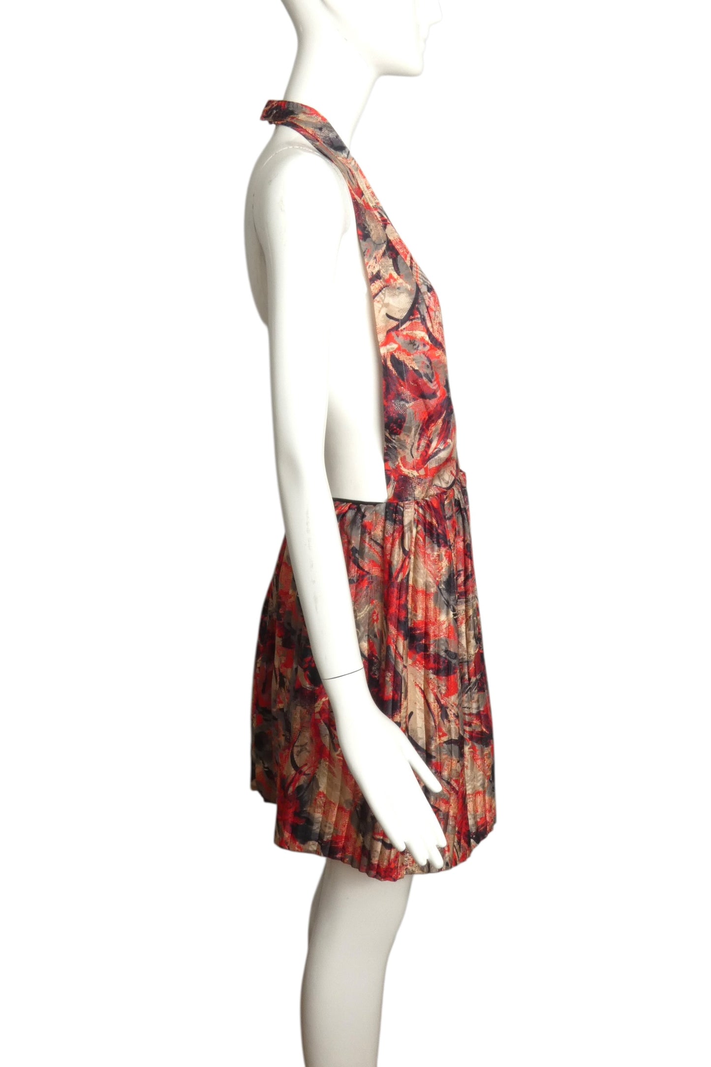 1980 Haute Couture Pleated Silk Dress, Size 4