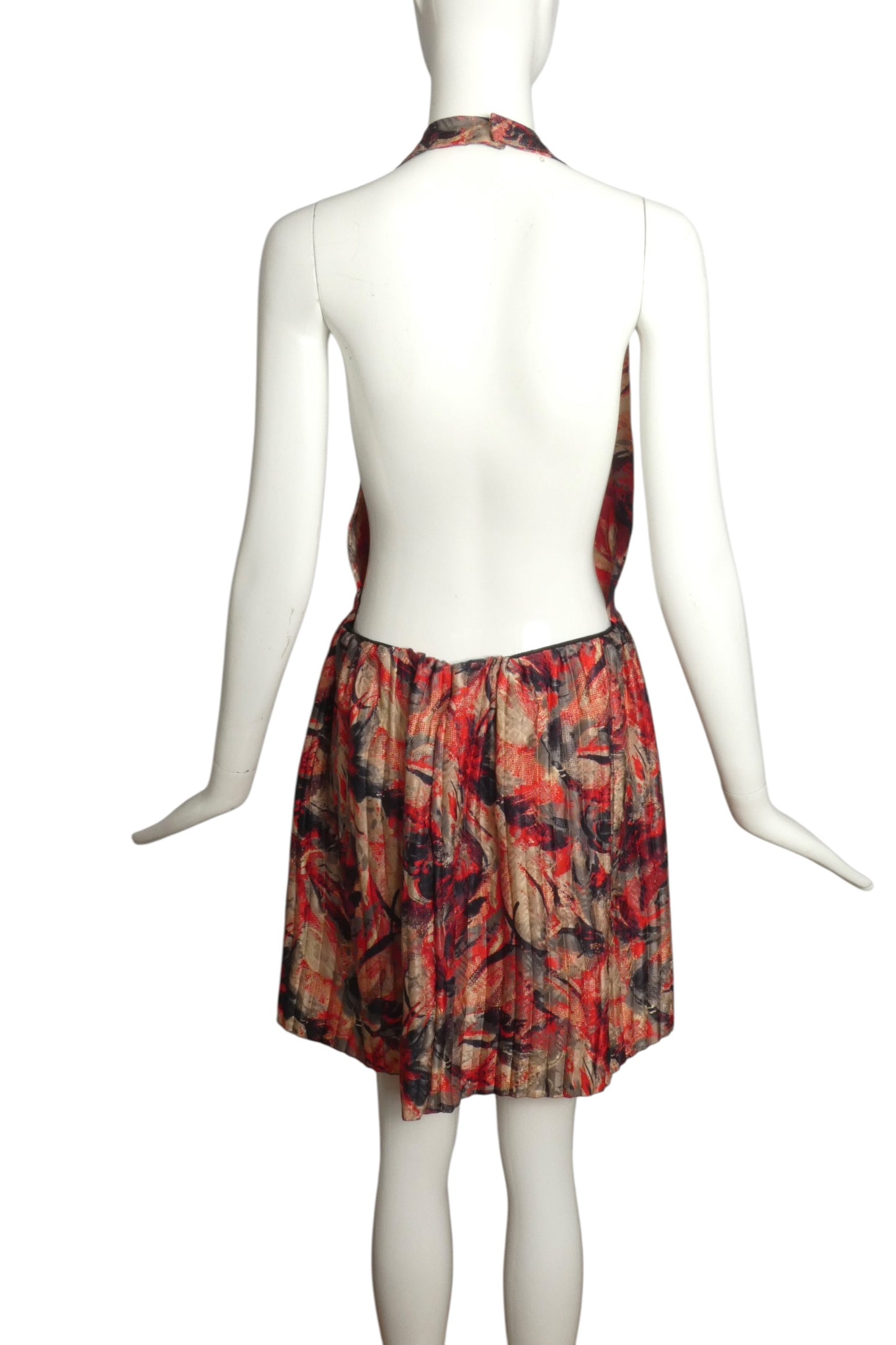 1980 Haute Couture Pleated Silk Dress, Size 4