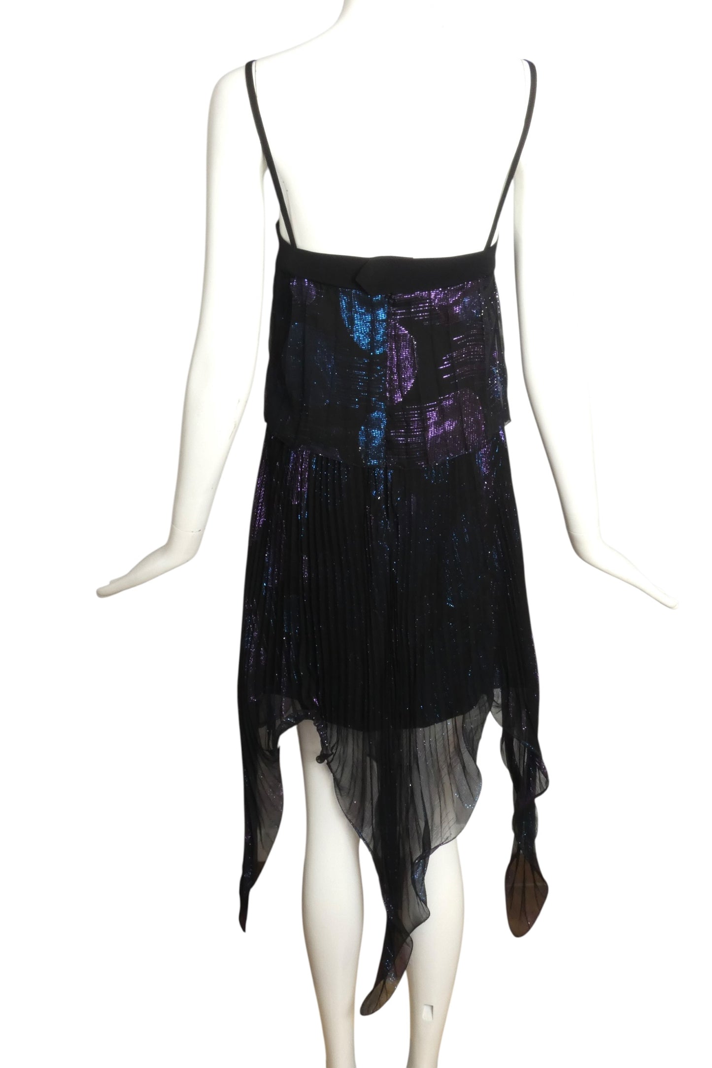 1998 Pleated Chiffon Party Dress, Size-6