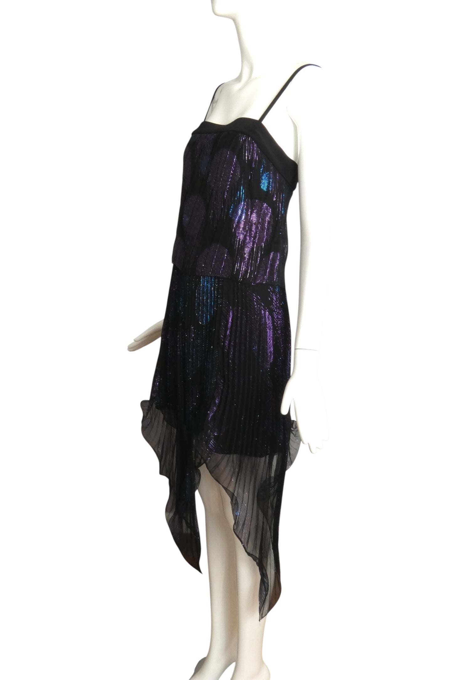 1998 Pleated Chiffon Party Dress, Size-6