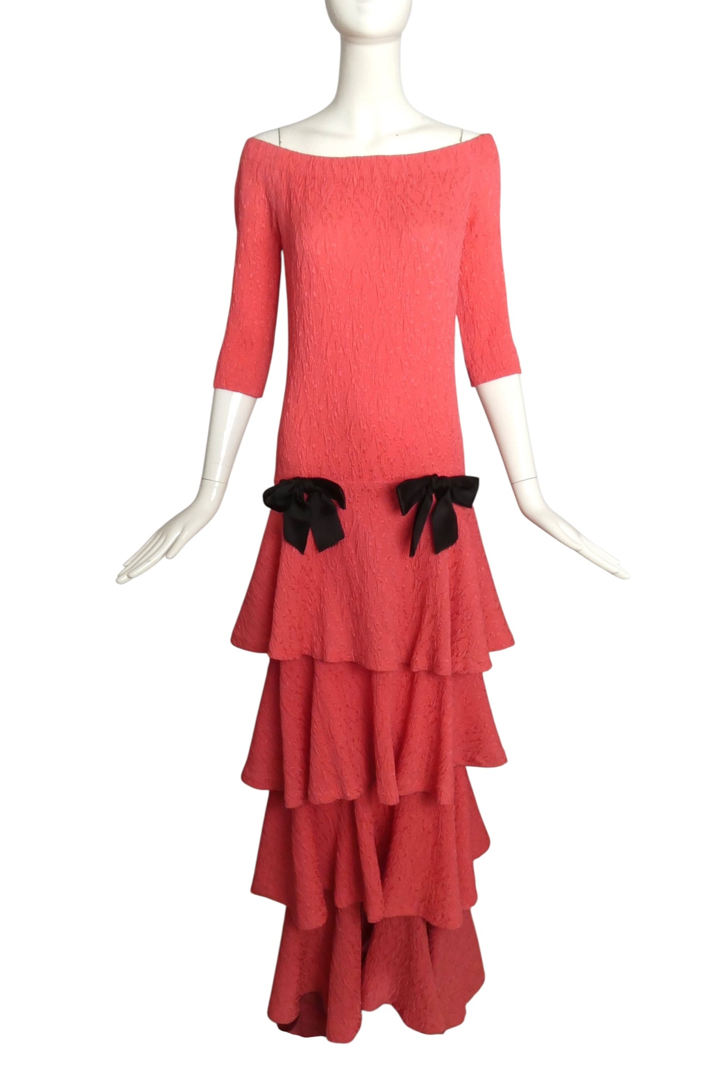 2009 Tiered Knit Evening Dress, Size-6