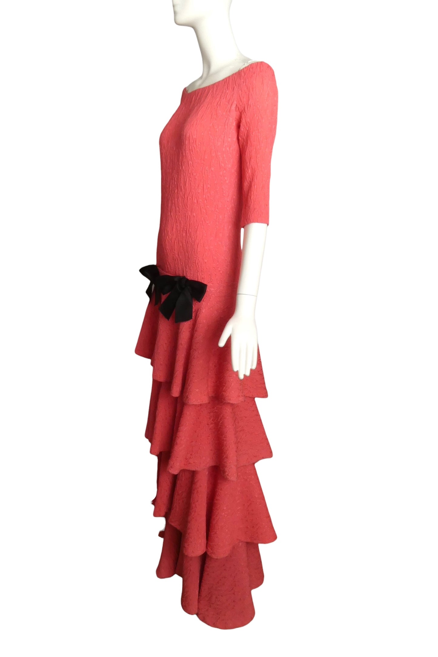 2009 Tiered Knit Evening Dress, Size-6