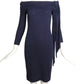 1989 Haute Couture Navy Wool Knit Dress, Size-2