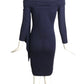 1989 Haute Couture Navy Wool Knit Dress, Size-2