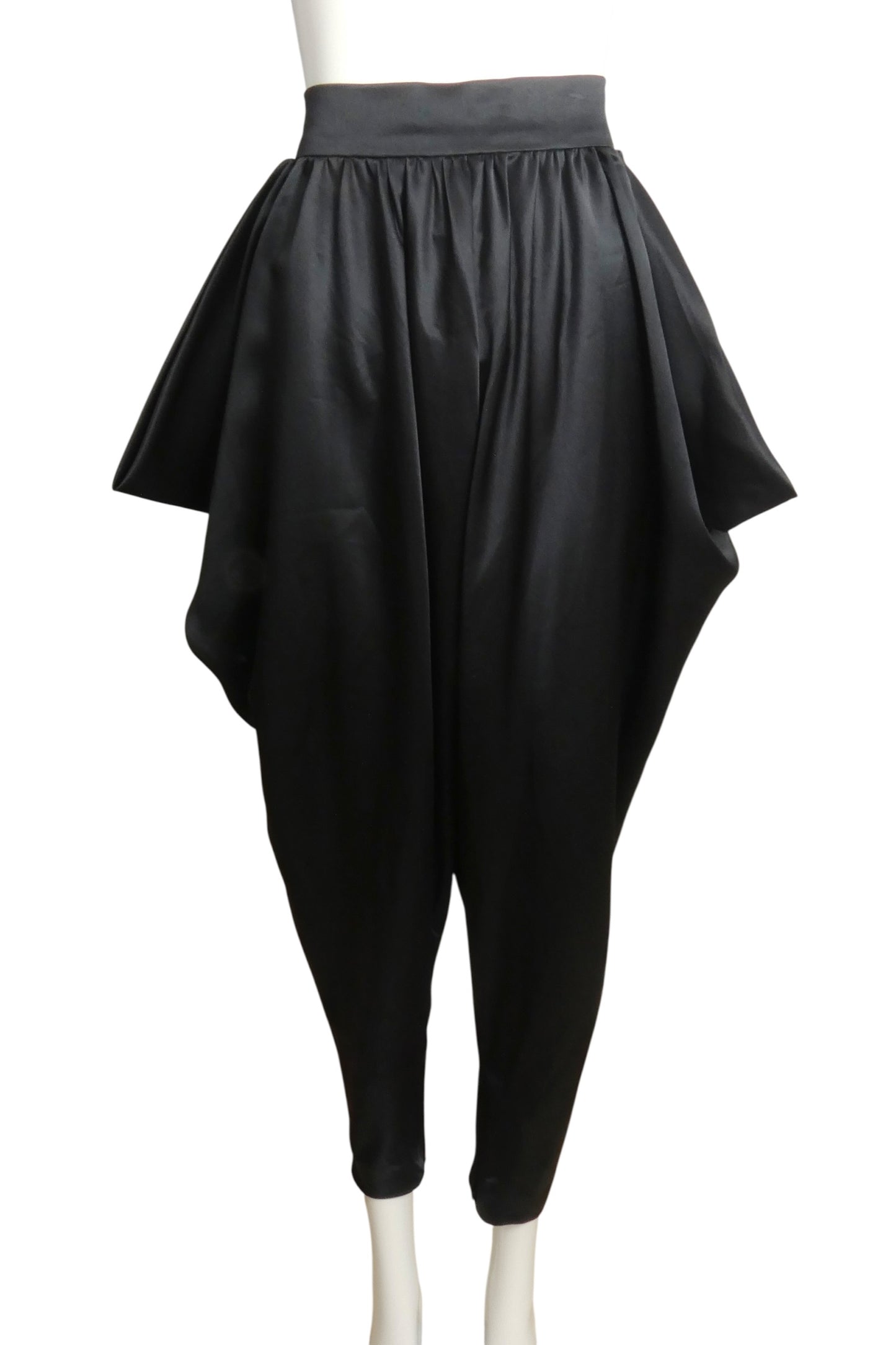 1978 Black Satin Harem Style Pants, Size-4