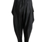 1978 Black Satin Harem Style Pants, Size-4