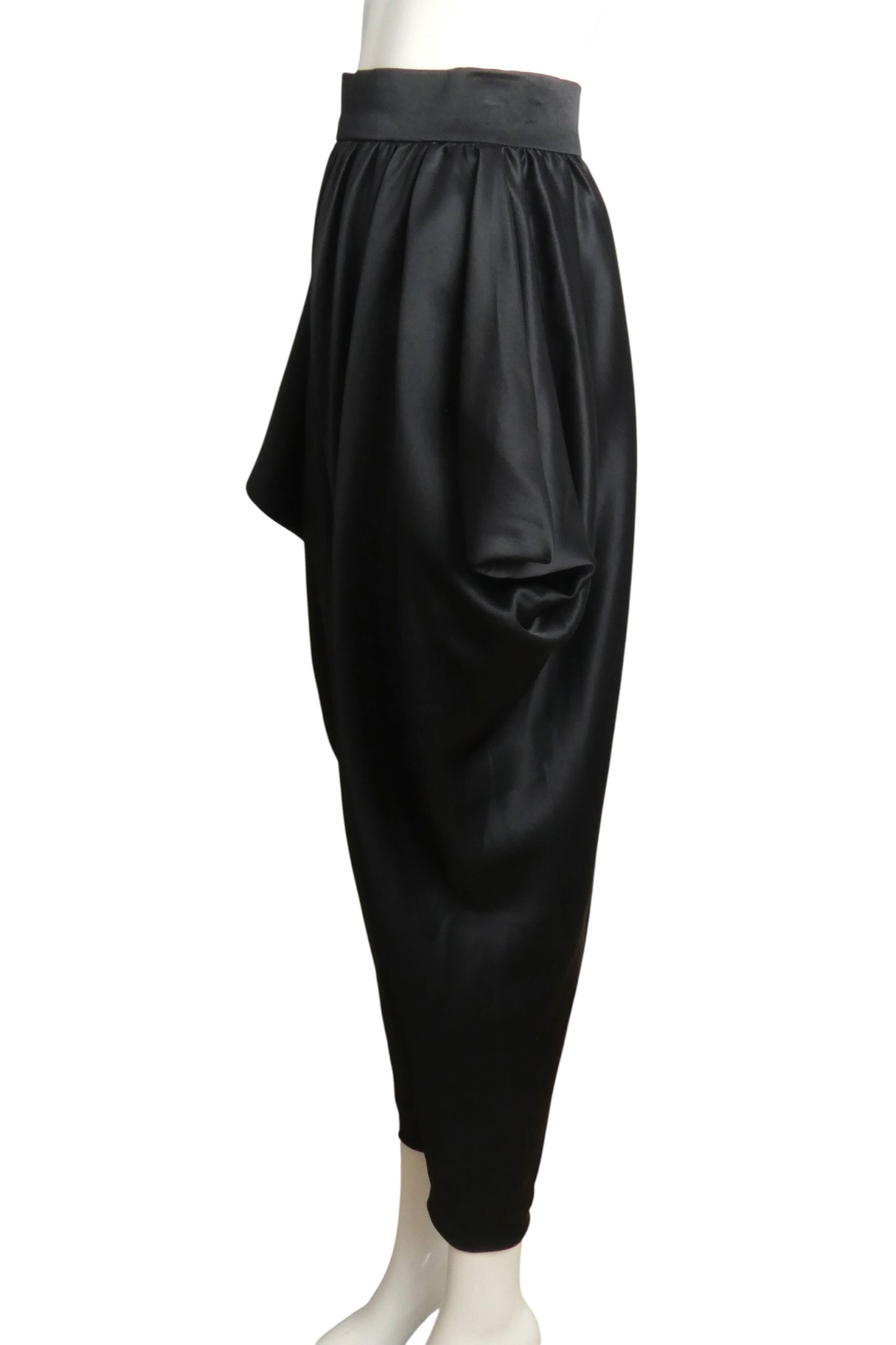1978 Black Satin Harem Style Pants, Size-4