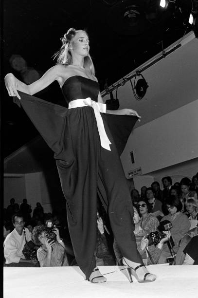 1978 Black Satin Harem Style Pants, Size-4