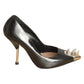 Punk Stud Leather Pumps, Size 35