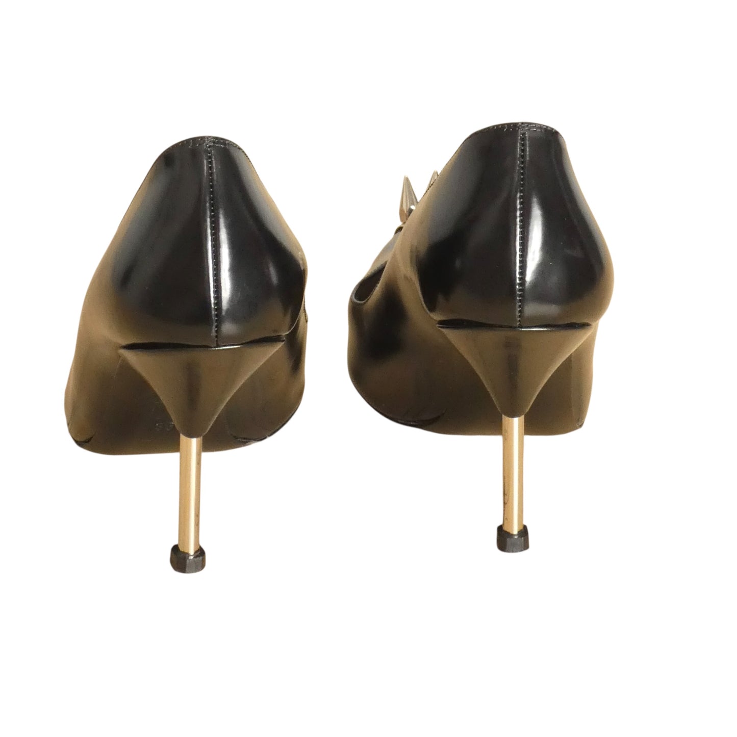 Punk Stud Leather Pumps, Size 35
