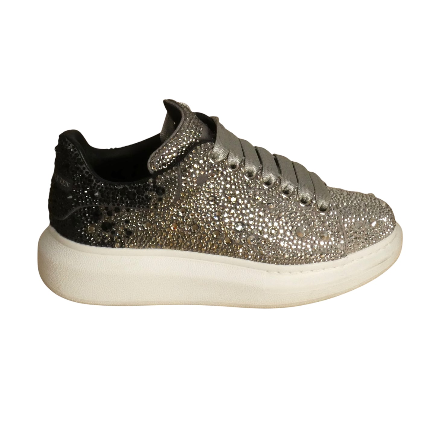 Crystal Encrusted Sneakers, Size-36