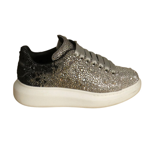 ALEXANDER MCQUEEN - Crystal Encrusted Sneakers, Size-36