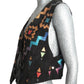 1980s Printed Suede Vest, Size 8