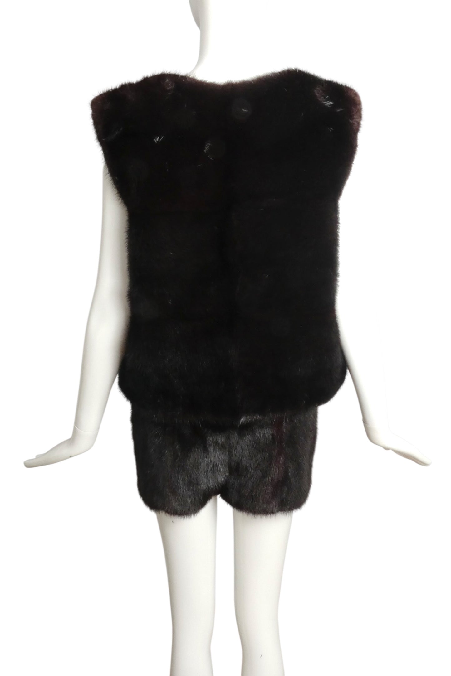 1960s Mink Fur Vest & Shorts Ensemble, Size-6