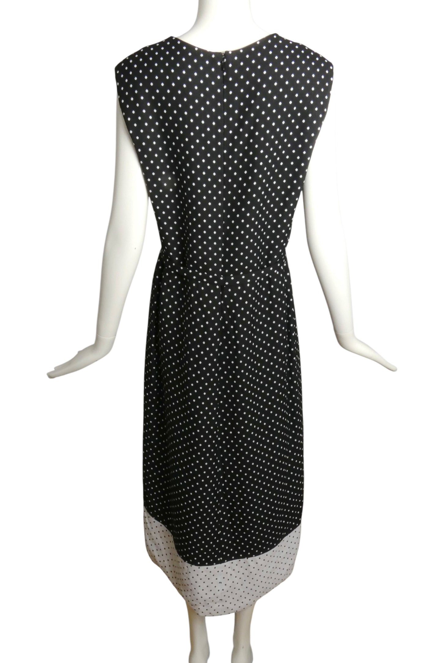c.1970 Wool Polka Dot Maxi Dress, Size-6