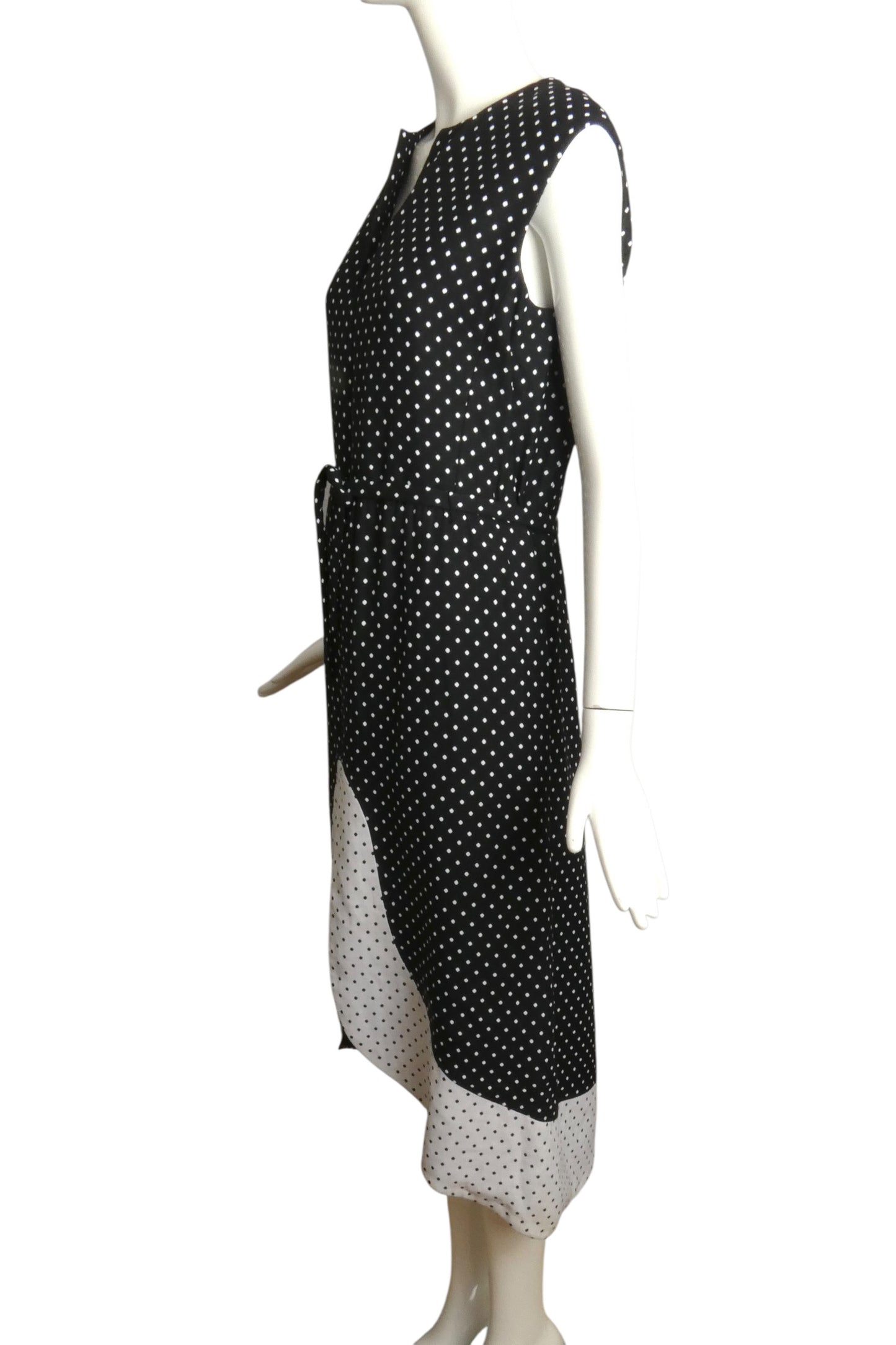 c.1970 Wool Polka Dot Maxi Dress, Size-6
