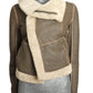 Leather & Shearling Jacket, Size 4