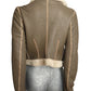 Leather & Shearling Jacket, Size 4