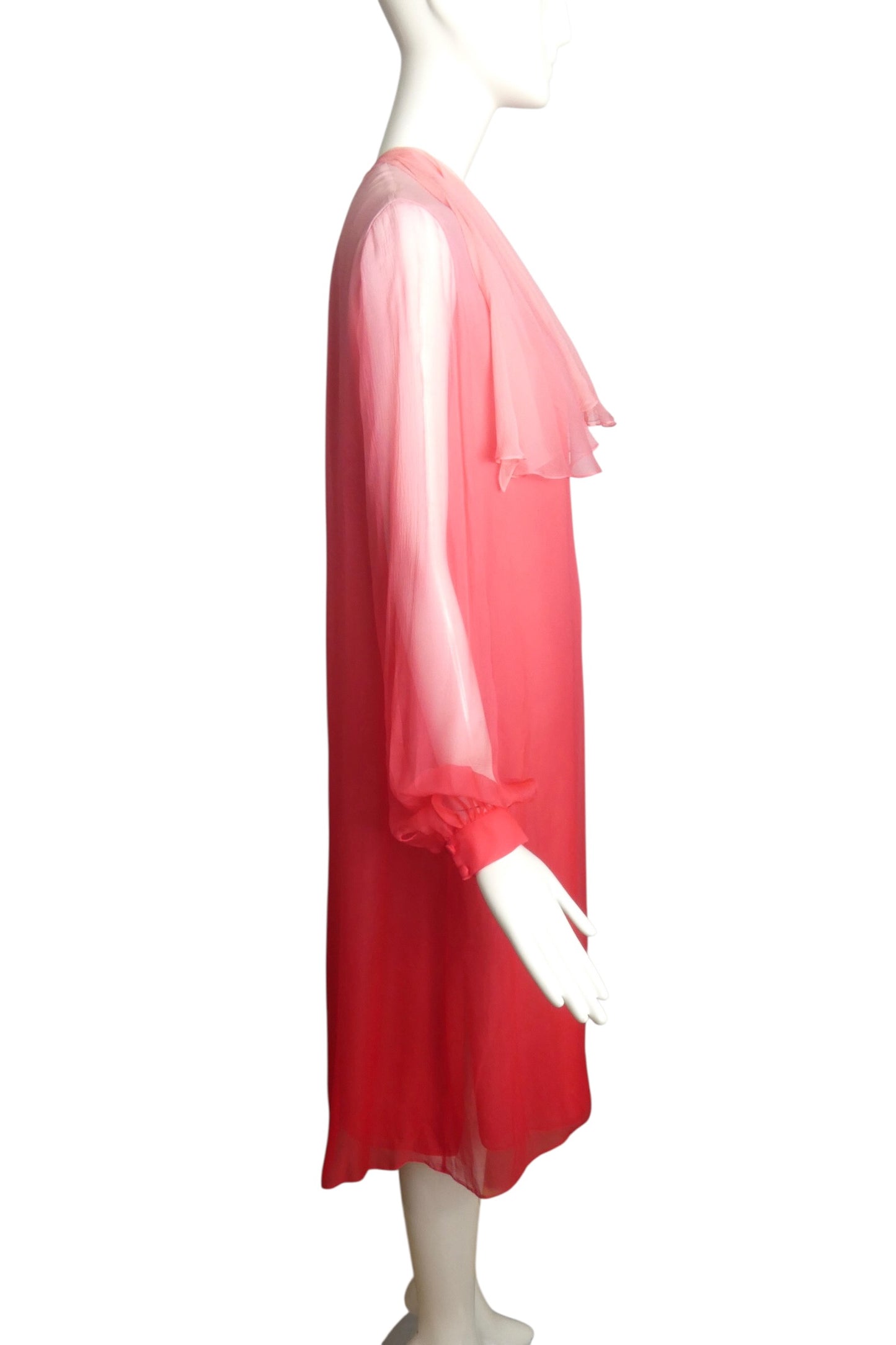 1970s Ombre Chiffon Dress, Size-8