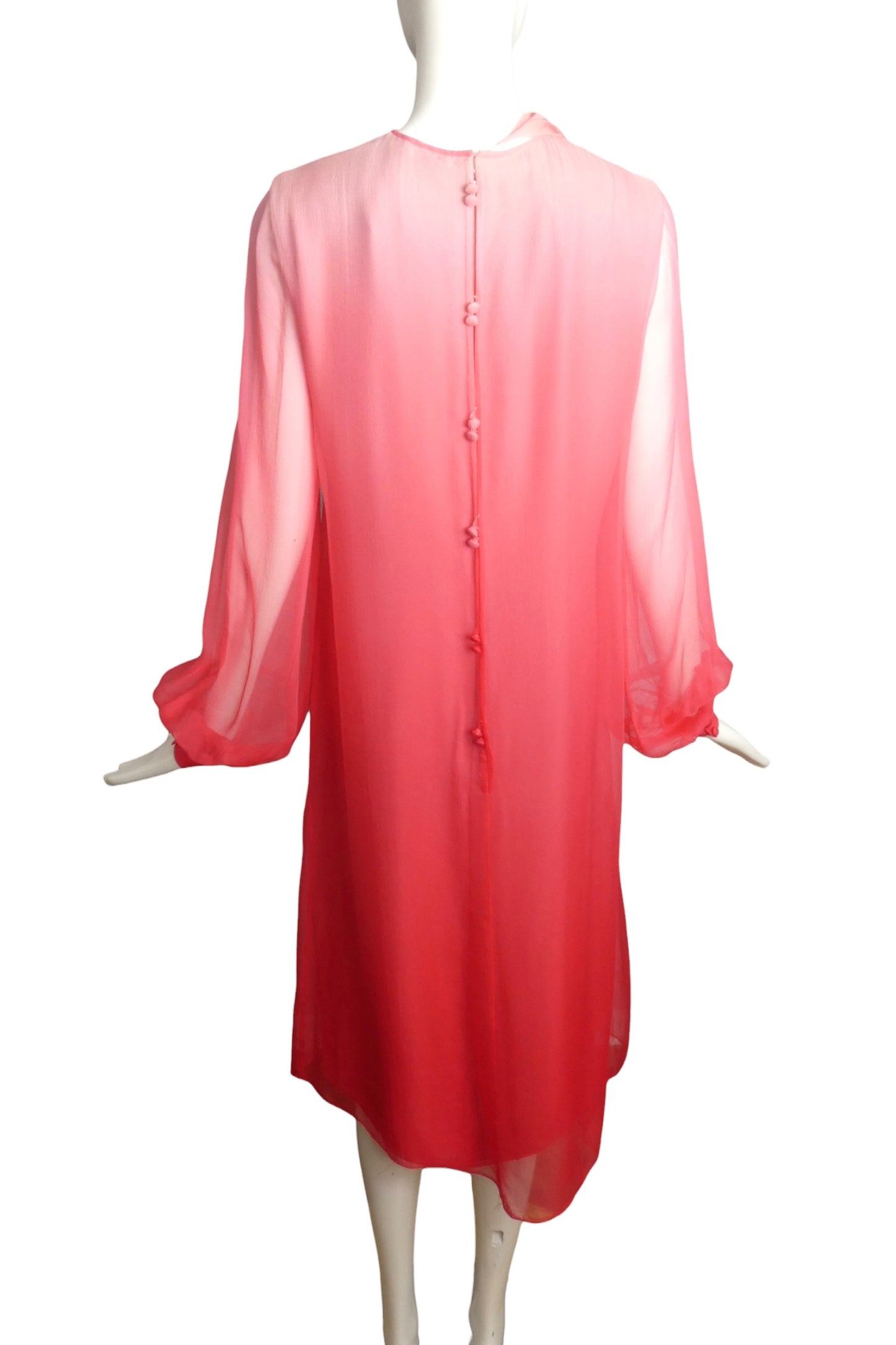1970s Ombre Chiffon Dress, Size-8