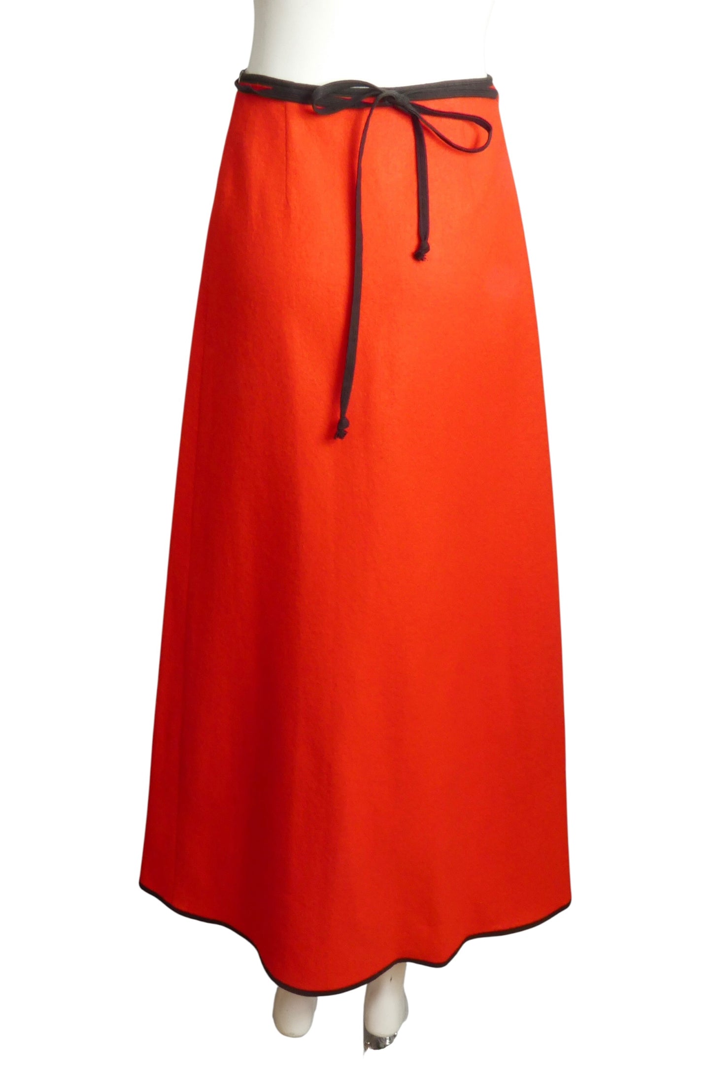 1970s Wool Felt Butterfly Maxi Skirt, Size-2