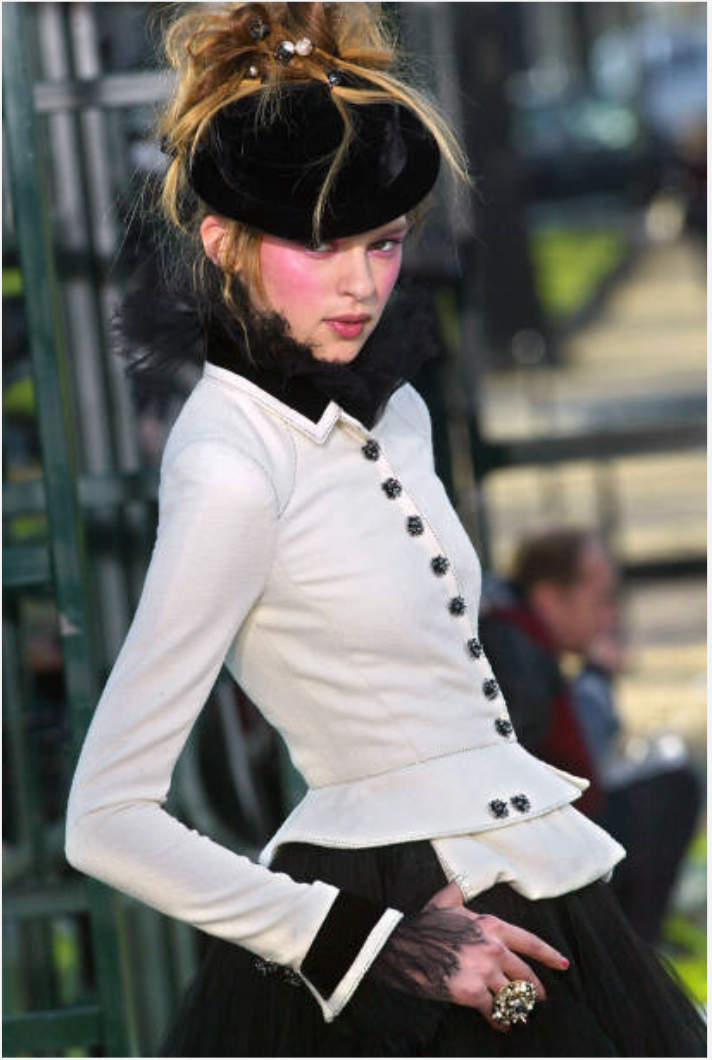 2003 Numbered Haute Couture Boucle & Velvet Blazer, Size 4