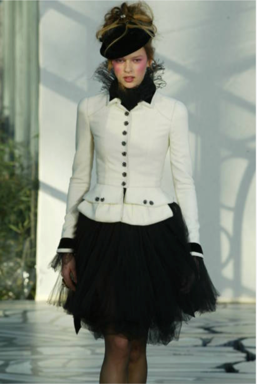 2003 Numbered Haute Couture Boucle & Velvet Blazer, Size 4