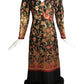 1970 Brocade & Fox Fur Evening Gown, Size-10
